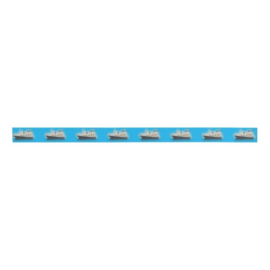 Titanic Blue Ship Grosgrain Lint (Voorkant)