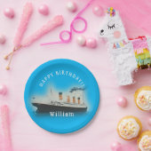 Titanic Blue Verjaardag White Star Line Schip Papieren Bordje (Feest)