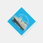 Titanic Blue Verjaardag White Star Line Schip Servet (Hoek)