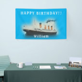 Titanic Blue Verjaardag White Star Line Schip Spandoek (Beurs)