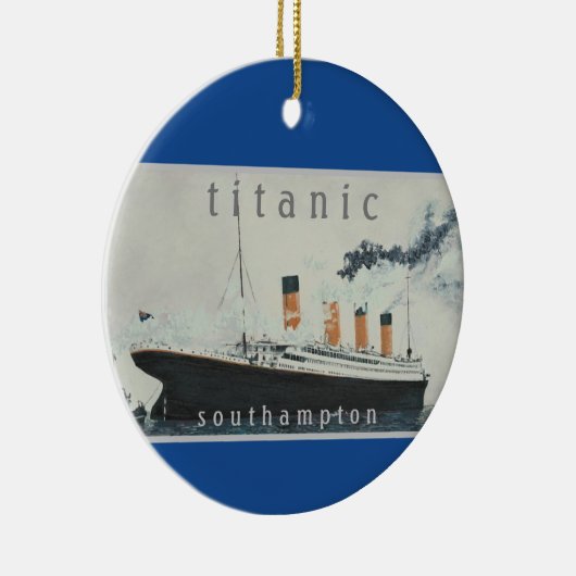 TITANIC  Blue White Star Line Ship Keramisch Ornament (Rechts)