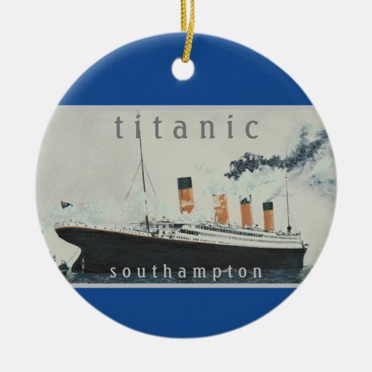 TITANIC  Blue White Star Line Ship Keramisch Ornament (Voorkant)
