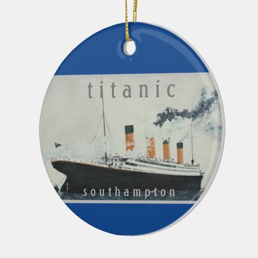 TITANIC  Blue White Star Line Ship Keramisch Ornament (Links)