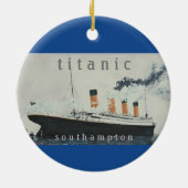 TITANIC  Blue White Star Line Ship Keramisch Ornament (Achterkant)