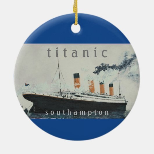 TITANIC  Blue White Star Line Ship Keramisch Ornament (Achterkant)