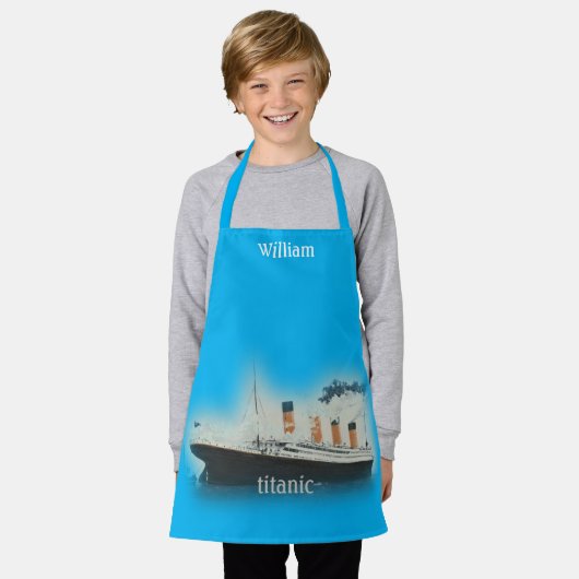 Titanic Blue White Star Line Ship Schort (Gedragen)