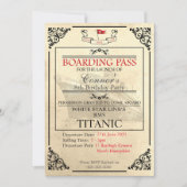 Titanic Boarding Pass Invitation Save The Date (Voorkant)