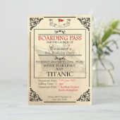 Titanic Boarding Pass Invitation Save The Date (Staand voorkant)