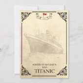 Titanic Boarding Pass Invitation Save The Date (Achterkant)
