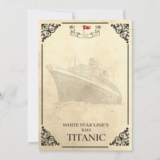 Titanic Boarding Pass Invitation Save The Date (Achterkant)