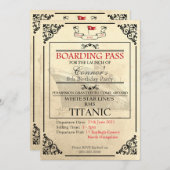 Titanic Boarding Pass Invitation Save The Date (Voorkant / Achterkant)