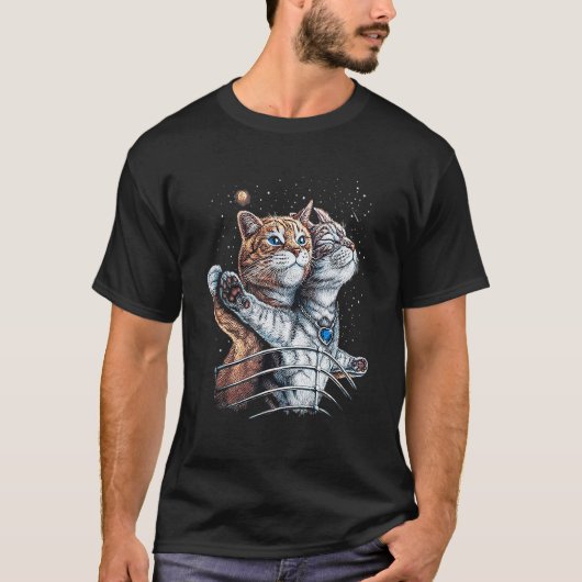 Titanic Cat in Space for Cat T-shirt (Voorkant)
