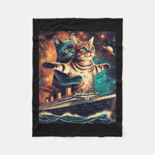 Titanic Cats Funny T-shirt Fleece Deken
