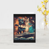 Titanic Cats Funny T-shirt Kaart (Gele Bloem)