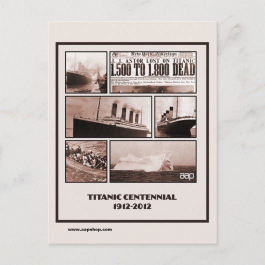 Titanic Centennial Memorial 1912-2012 Briefkaart (Voorkant)
