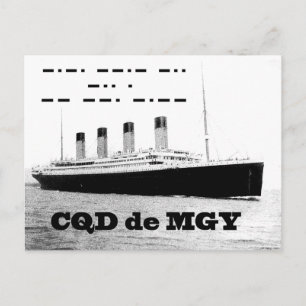 Titanic CQD de MGY Wireless Distress Signal Briefkaart
