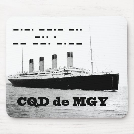 Titanic CQD de MGY Wireless Distress Signal Muismat (Voorkant)