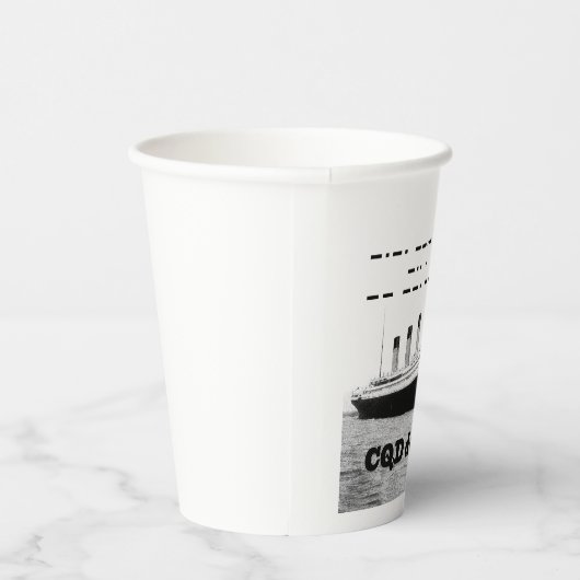 Titanic CQD de MGY Wireless Distress Signal Papieren Bekers (Rechts)