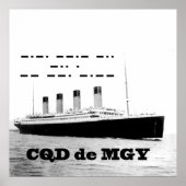 Titanic CQD de MGY Wireless Distress Signal Poster (Voorkant)