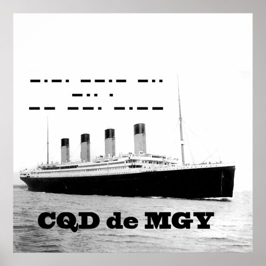 Titanic CQD de MGY Wireless Distress Signal Poster (Voorkant)
