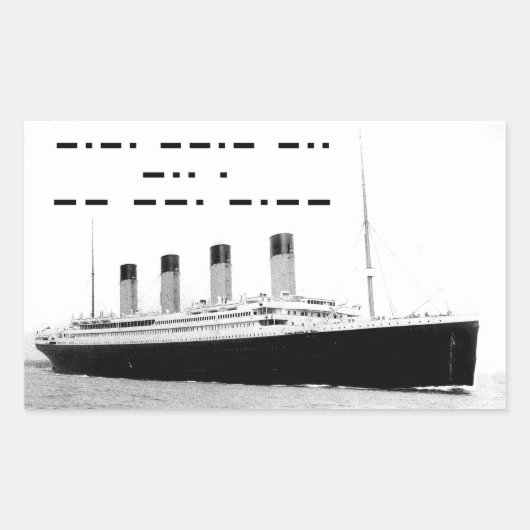 Titanic CQD de MGY Wireless Distress Signal Rechthoekige Sticker (Voorkant)