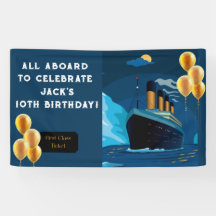 Titanic Cruise Liner Birthday Banner