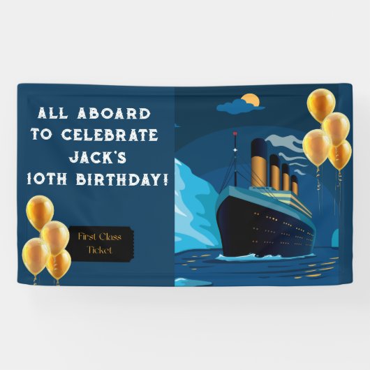 Titanic Cruise Liner Birthday Banner (Horizontaal)
