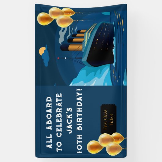 Titanic Cruise Liner Birthday Banner (Verticaal)