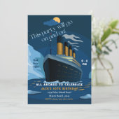 Titanic Cruise Liner Birthday Invitation Kaart (Staand voorkant)