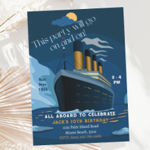 Titanic Cruise Liner Birthday Invitation
