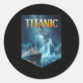 Titanic Cruise Ship Iceberg 1912 Rms Voyage Men Wo Ronde Sticker (Voorkant)