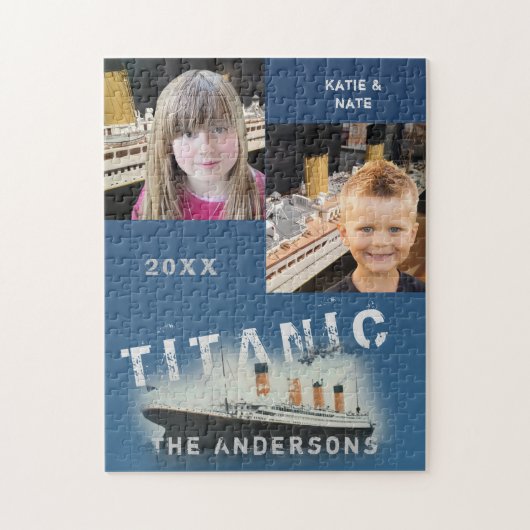 Titanic Custom Family Two Photo Collage Legpuzzel (Verticaal)