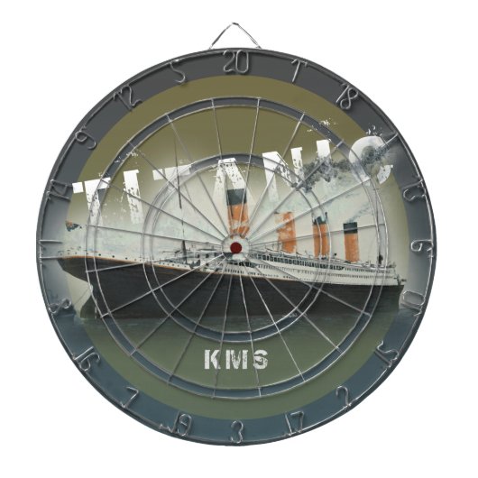 Titanic Custom Monogram Dartbord (Voorkant)