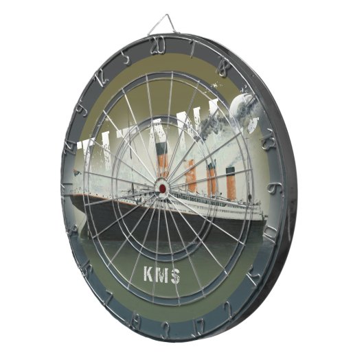 Titanic Custom Monogram Dartbord (Voorkant Rechts)
