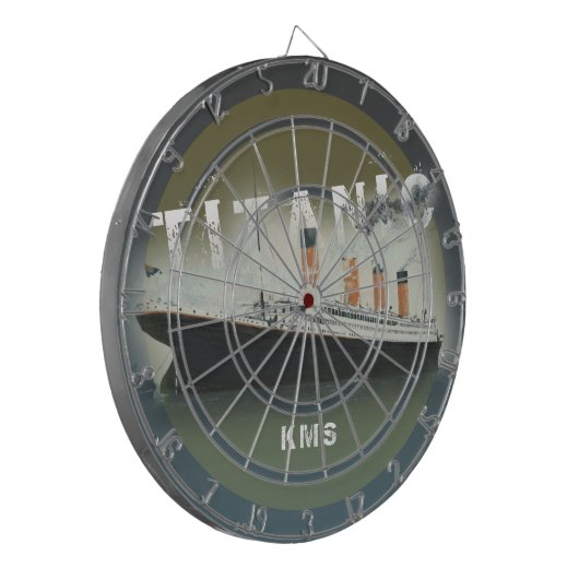 Titanic Custom Monogram Dartbord (Voorkant Links)