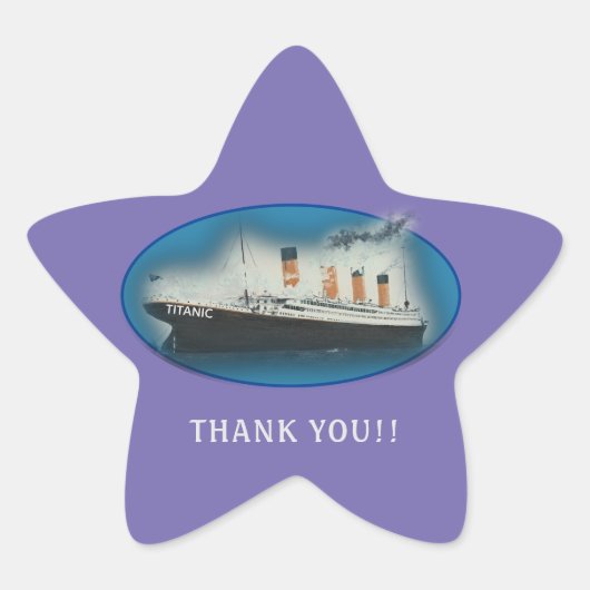 Titanic dank u Paarse favoriete ster Sticker (Voorkant)