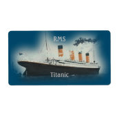 Titanic  Dark Blue Zee White Star Line Ship Etiket (Voorkant)