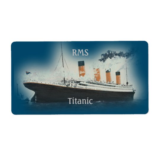 Titanic  Dark Blue Zee White Star Line Ship Etiket (Voorkant)