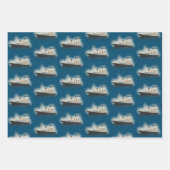 Titanic  Dark Blue Zee White Star Line Ship Inpakpapier Vel (Voorkant 2)