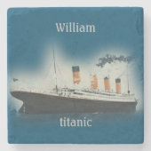 Titanic  Dark Blue Zee White Star Line Ship Stenen Onderzetter (Voorkant)