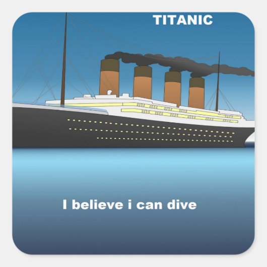Titanic dive vierkante sticker (Voorkant)