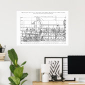 Titanic Engine Profile Plan Poster (Thuiskantoor)