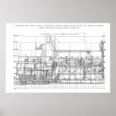 Titanic Engine Profile Plan Poster (Voorkant)