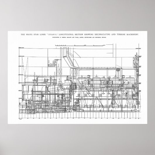 Titanic Engine Profile Plan Poster (Voorkant)