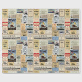 Titanic Ephemera Collage for Ocean Liner Enthusias Cadeaupapier (Vlak)