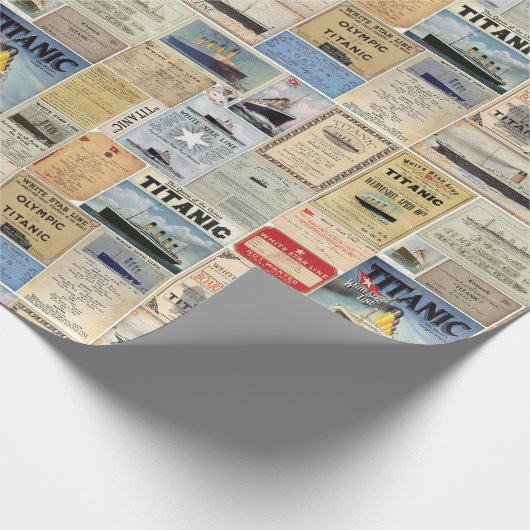 Titanic Ephemera Collage for Ocean Liner Enthusias Cadeaupapier (Hoek)