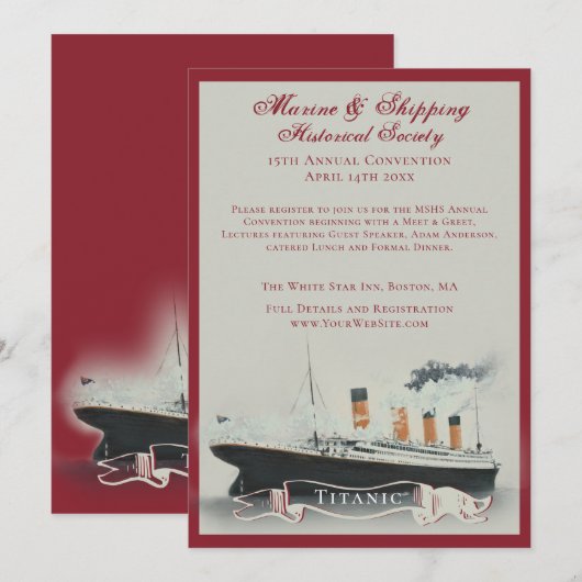 Titanic Event Kaart (Voorkant / Achterkant)