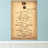 TITANIC Final Luncheon Menu 1912 Canvas Afdruk (Insitu (Houten vloer))