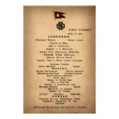 TITANIC Final Luncheon Menu 1912 Foto Afdruk (Voorkant)