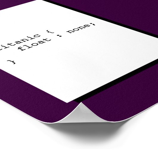 Titanic Float helemaal Funny CSS Poster (Hoek)